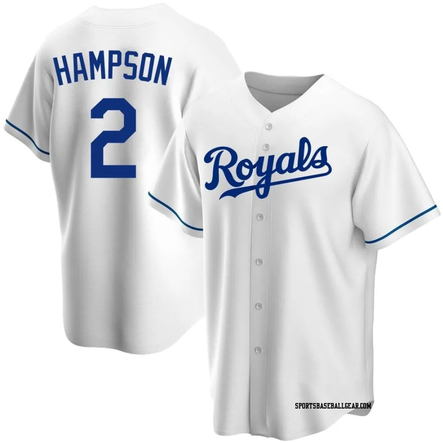 Garrett Hampson Men's Kansas City Royals White Replica Home Jersey