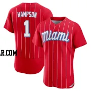 Garrett Hampson Men's Miami Marlins Red Authentic 2021 City Connect Jersey