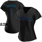 Garrett Hampson Women's Miami Marlins Black Authentic Alternate Jersey