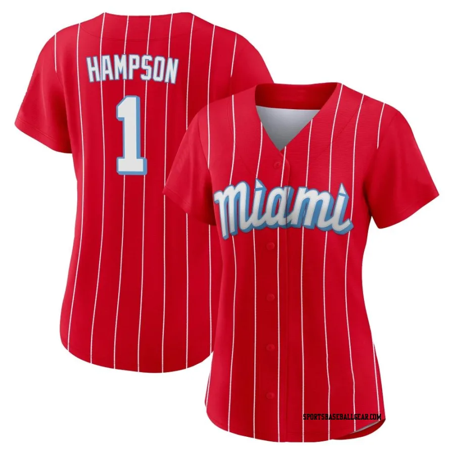 Garrett Hampson Women's Miami Marlins Red Replica 2021 City Connect Jersey