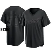 Garrett Hill Men's Detroit Tigers Black Replica Pitch Fashion Jersey