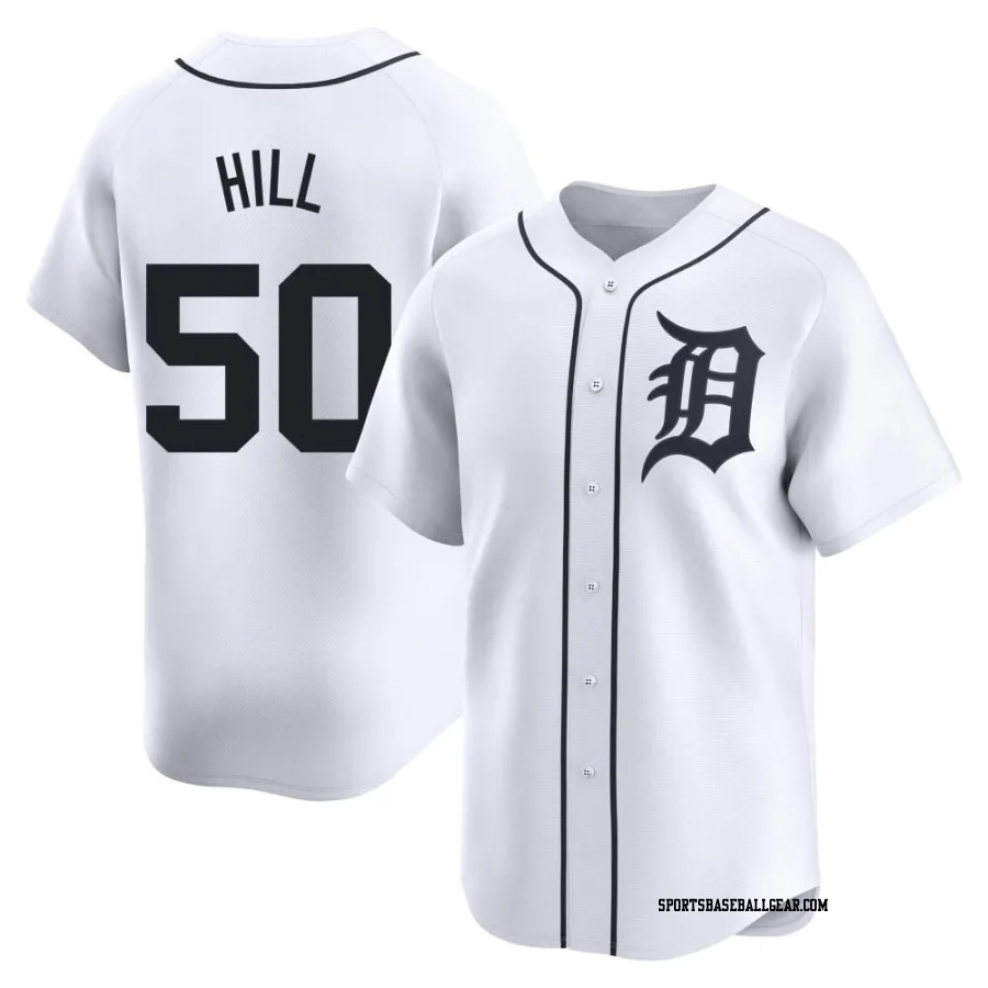 Garrett Hill Men's Detroit Tigers White Limited Home Jersey