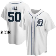 Garrett Hill Men's Detroit Tigers White Replica Home Jersey