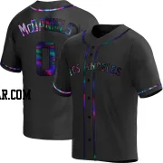 Garrett McDaniels Men's Los Angeles Angels Black Holographic Replica Alternate Jersey