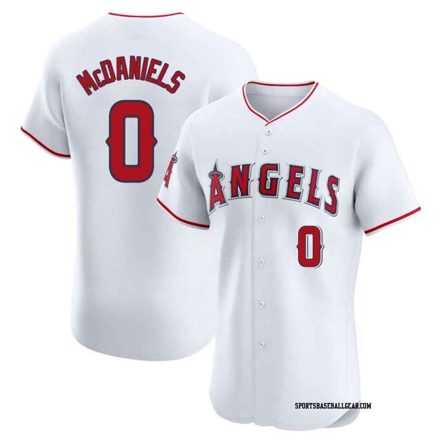 Garrett McDaniels Men's Los Angeles Angels White Elite Home Jersey