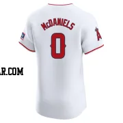 Garrett McDaniels Men's Los Angeles Angels White Elite Home Patch Jersey