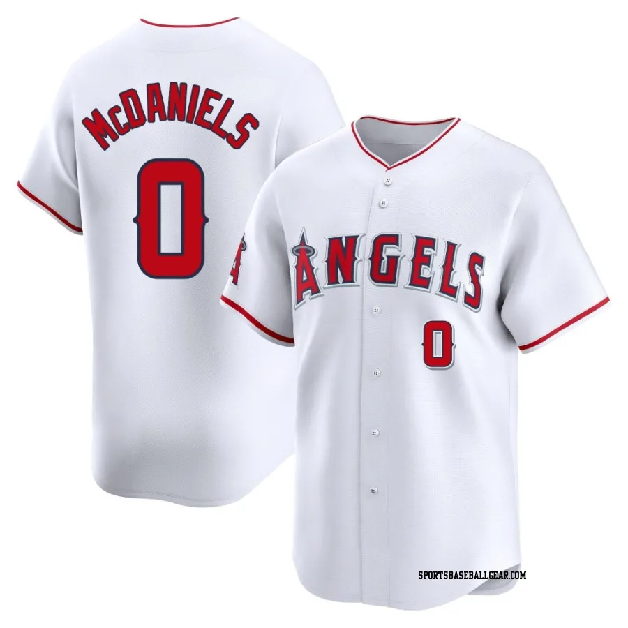 Garrett McDaniels Men's Los Angeles Angels White Limited Home Jersey