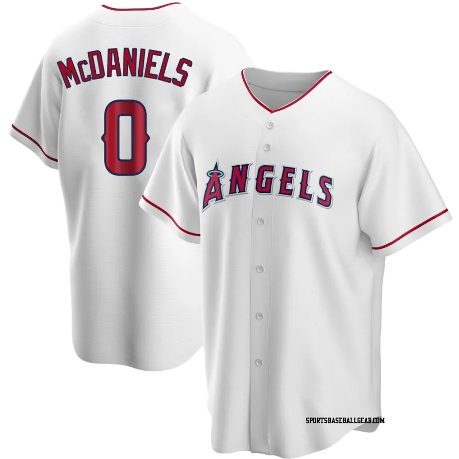 Garrett McDaniels Men's Los Angeles Angels White Replica Home Jersey