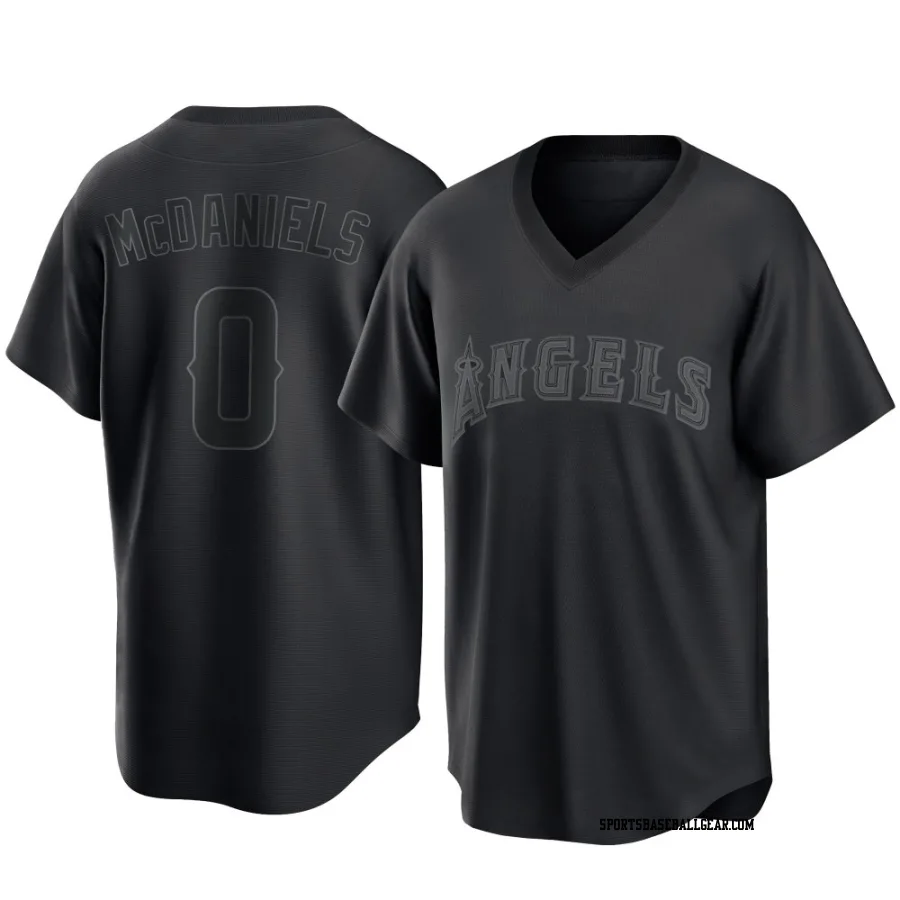 Garrett McDaniels Youth Los Angeles Angels Black Replica Pitch Fashion Jersey