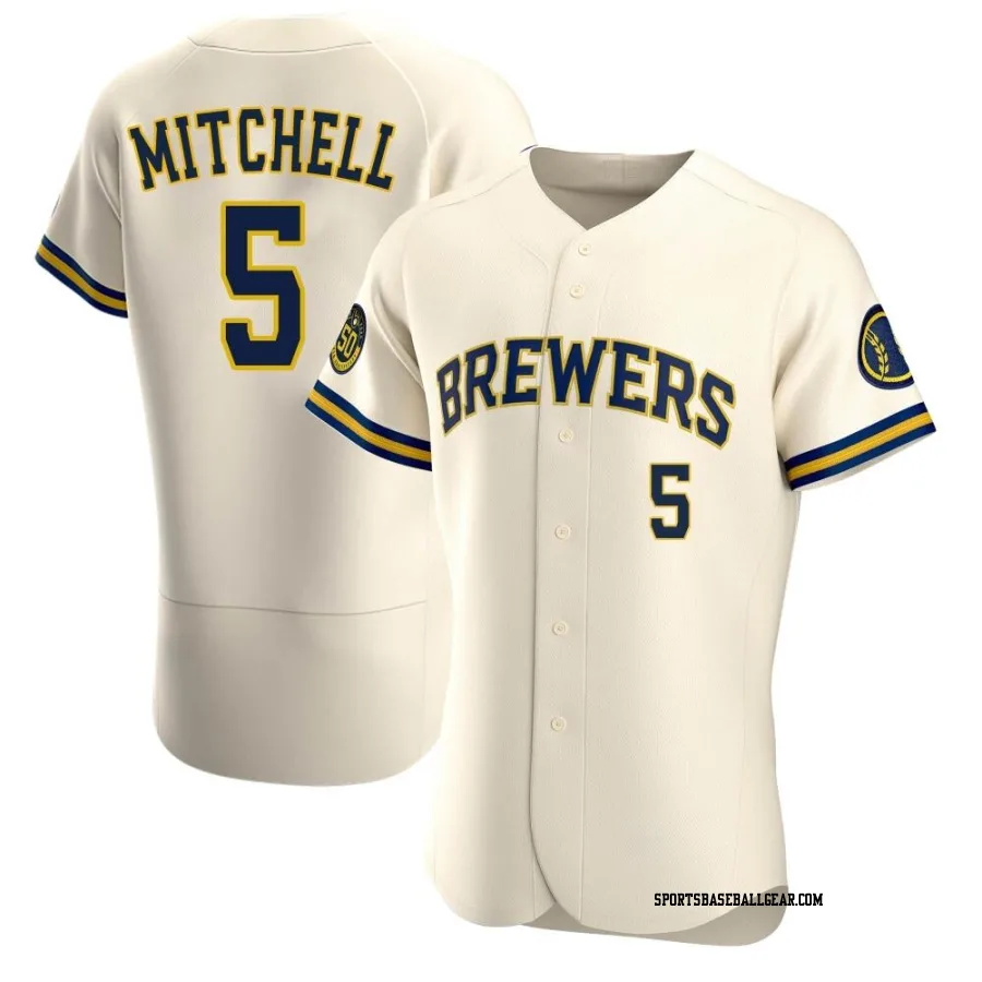 Garrett Mitchell Men's Milwaukee Brewers Cream Authentic Home Jersey