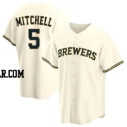 Garrett Mitchell Men's Milwaukee Brewers Cream Replica Home Jersey