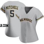 Garrett Mitchell Women's Milwaukee Brewers Gray Replica Road Jersey