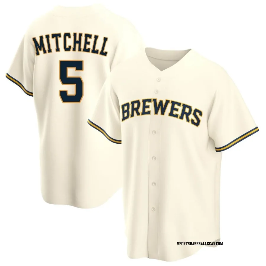 Garrett Mitchell Youth Milwaukee Brewers Cream Replica Home Jersey