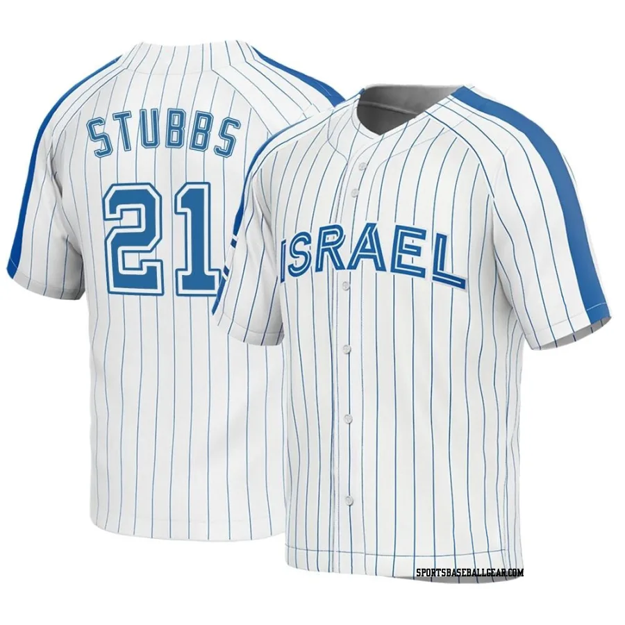 Garrett Stubbs Men's Israel Baseball White Replica 2023 World Baseball Classic Jersey