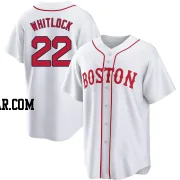 Garrett Whitlock Youth Boston Red Sox White Replica 2021 Patriots' Day Jersey