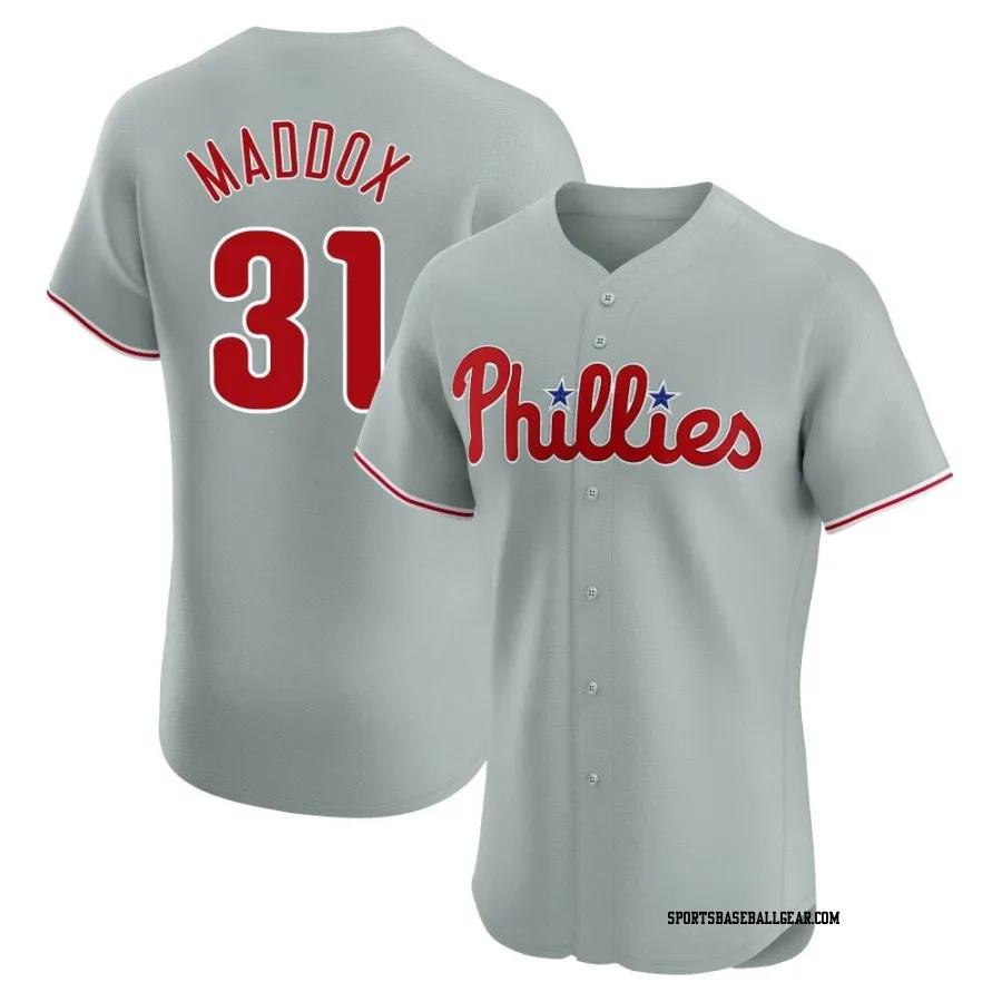 Garry Maddox Men's Philadelphia Phillies Gray Elite Road Jersey