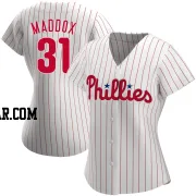 Garry Maddox Women's Philadelphia Phillies White Replica Home Jersey