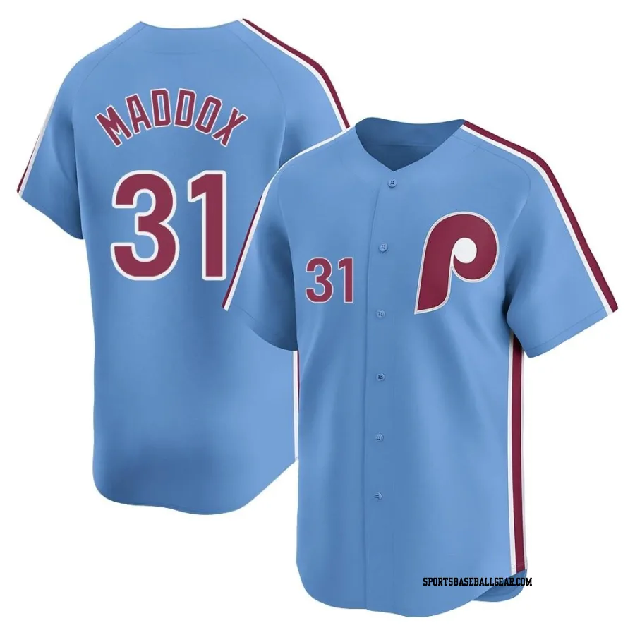 Garry Maddox Youth Philadelphia Phillies Light Blue Limited Alternate Jersey