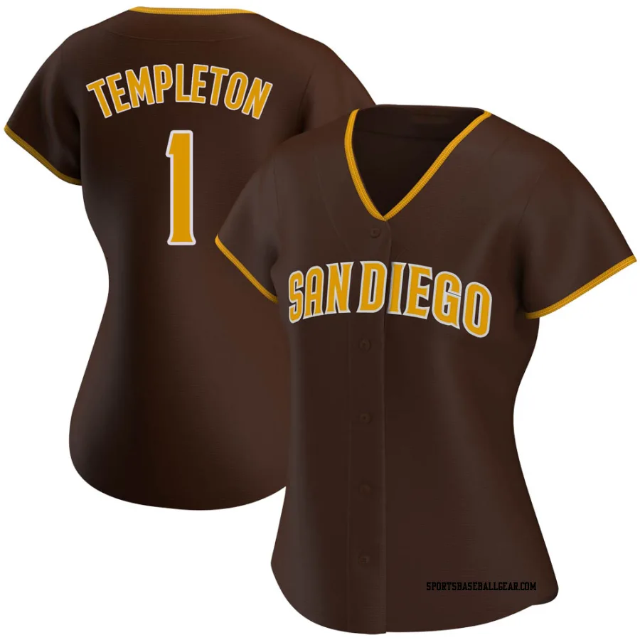 Garry Templeton Women's San Diego Padres Brown Authentic Road Jersey