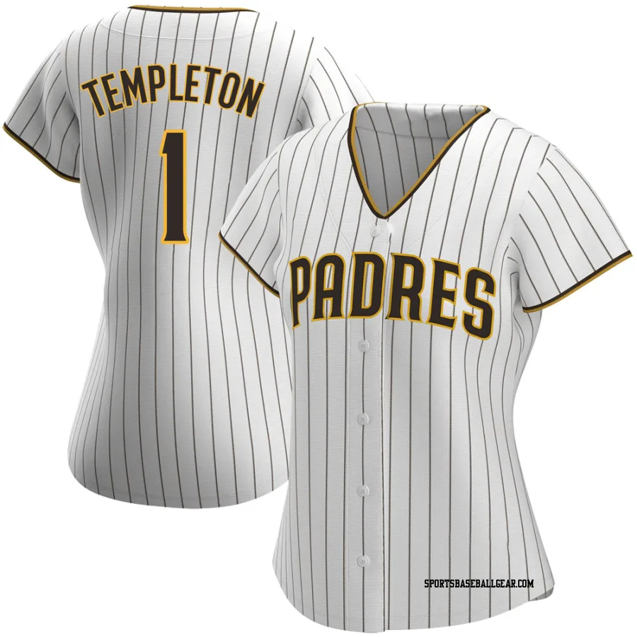 Garry Templeton Women's San Diego Padres White/Brown Replica Home Jersey