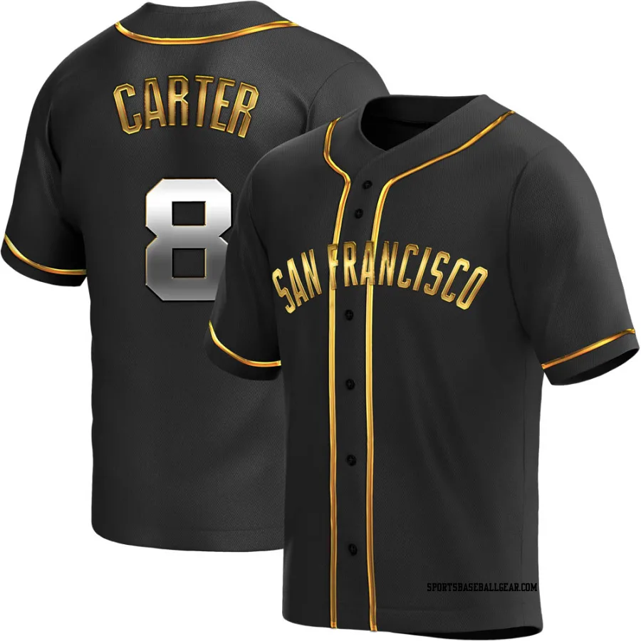 Gary Carter Men's San Francisco Giants Black Golden Replica Alternate Jersey