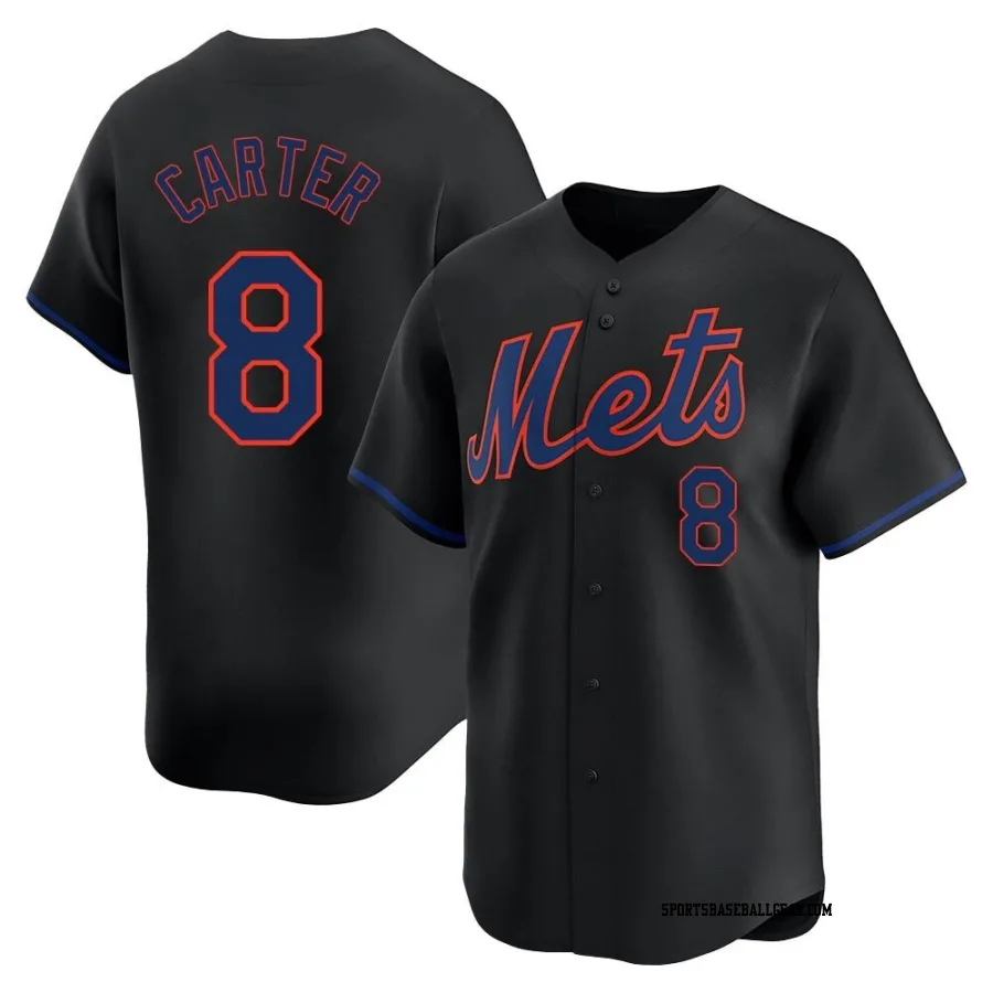 Gary Carter Youth New York Mets Black Limited Alternate Jersey