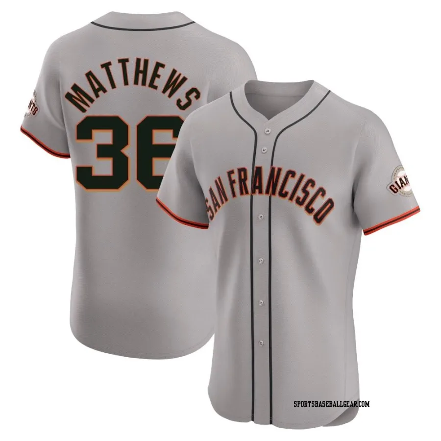 Gary Matthews Men's San Francisco Giants Gray Elite Road Jersey