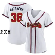 Gary Matthews Women's Atlanta Braves Gold Authentic White 2022 Program Jersey