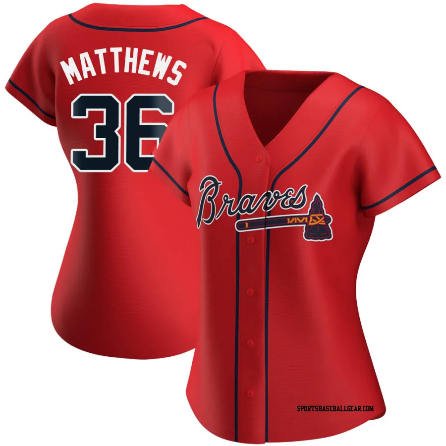 Gary Matthews Women's Atlanta Braves Red Replica Alternate Jersey