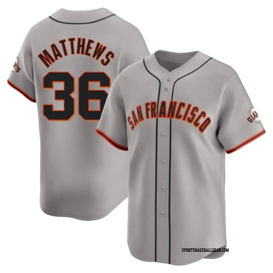 Gary Matthews Youth San Francisco Giants Gray Limited Away Jersey