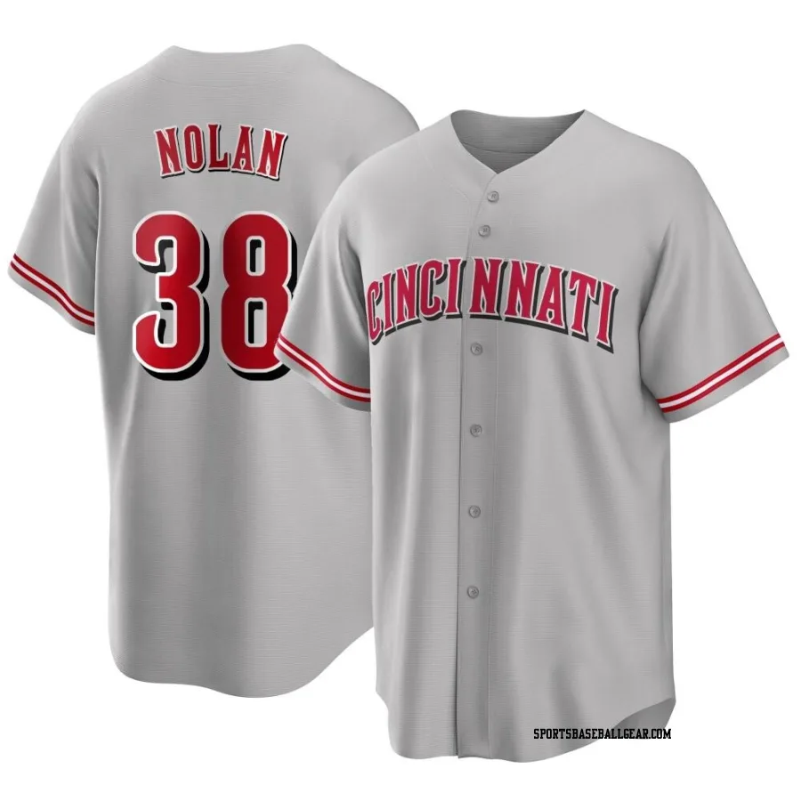 Gary Nolan Men's Cincinnati Reds Gray Replica Road Jersey