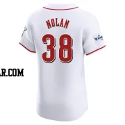 Gary Nolan Men's Cincinnati Reds White Elite Home Patch Jersey