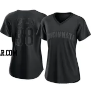 Gary Nolan Women's Cincinnati Reds Black Authentic Pitch Fashion Jersey