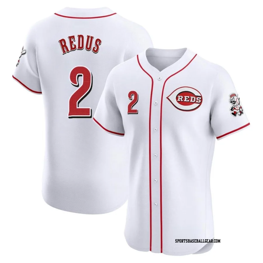 Gary Redus Men's Cincinnati Reds White Elite Home Patch Jersey