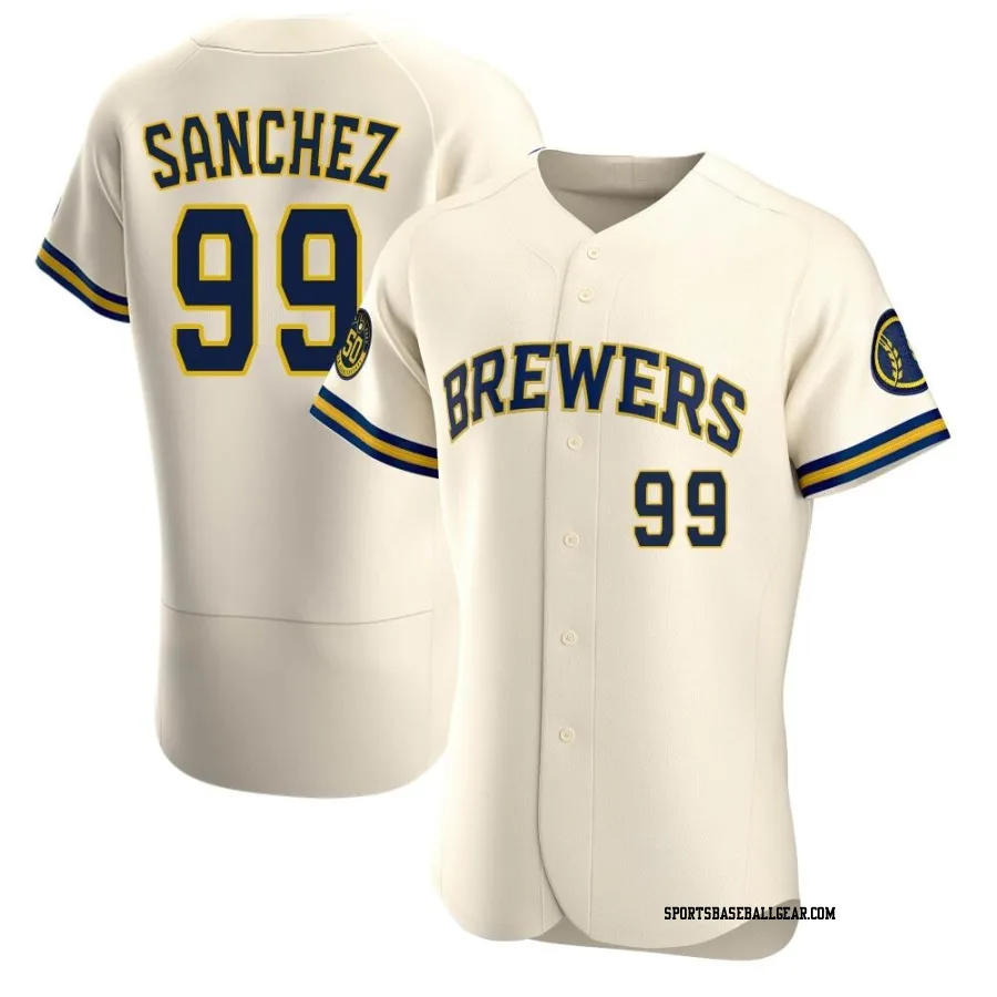 Gary Sanchez Men's Milwaukee Brewers Cream Authentic Home Jersey