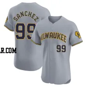 Gary Sanchez Men's Milwaukee Brewers Gray Elite Road Jersey