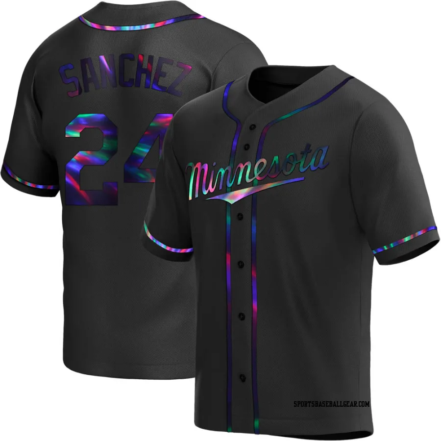 Gary Sanchez Men's Minnesota Twins Black Holographic Replica Alternate Jersey