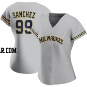 Gary Sanchez Women's Milwaukee Brewers Gray Authentic Road Jersey