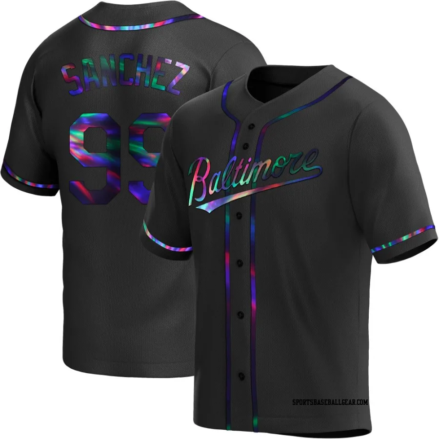 Gary Sanchez Youth Baltimore Orioles Black Holographic Replica Alternate Jersey