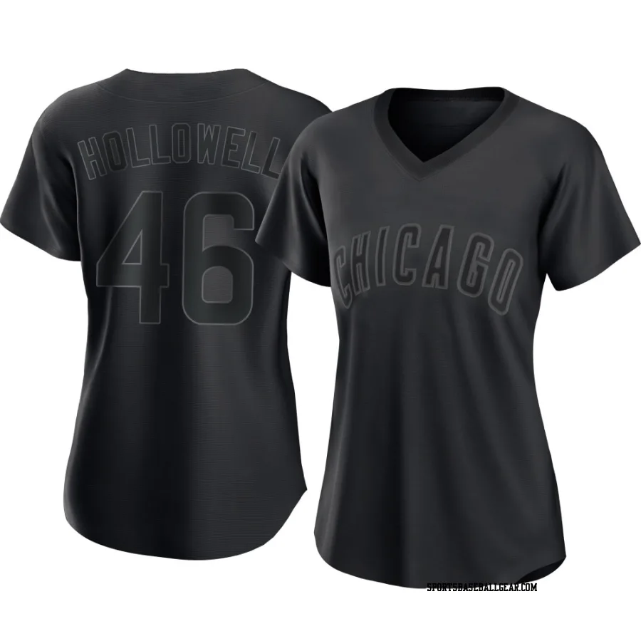 Gavin Hollowell Women's Chicago Cubs Black Authentic Pitch Fashion Jersey