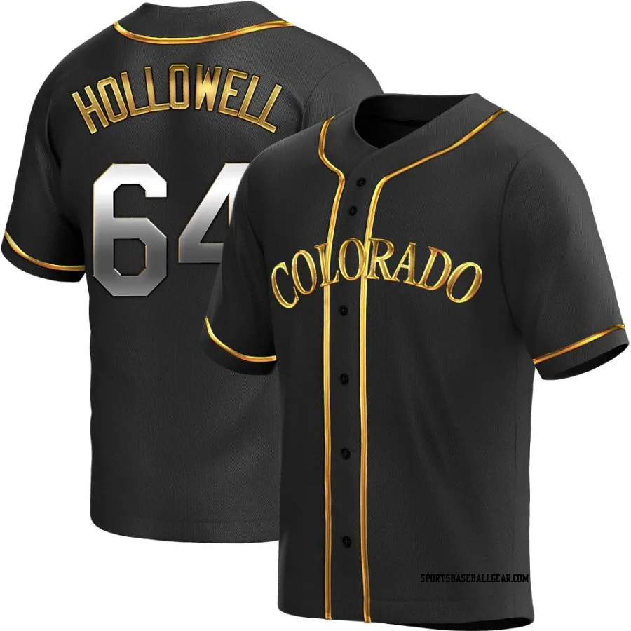 Gavin Hollowell Youth Colorado Rockies Black Golden Replica Alternate Jersey