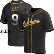 Gavin Lux Men's Los Angeles Dodgers Black Golden Replica Alternate Jersey