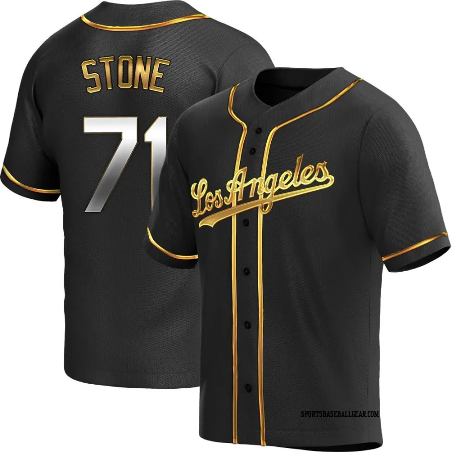 Gavin Stone Men's Los Angeles Dodgers Black Golden Replica Alternate Jersey