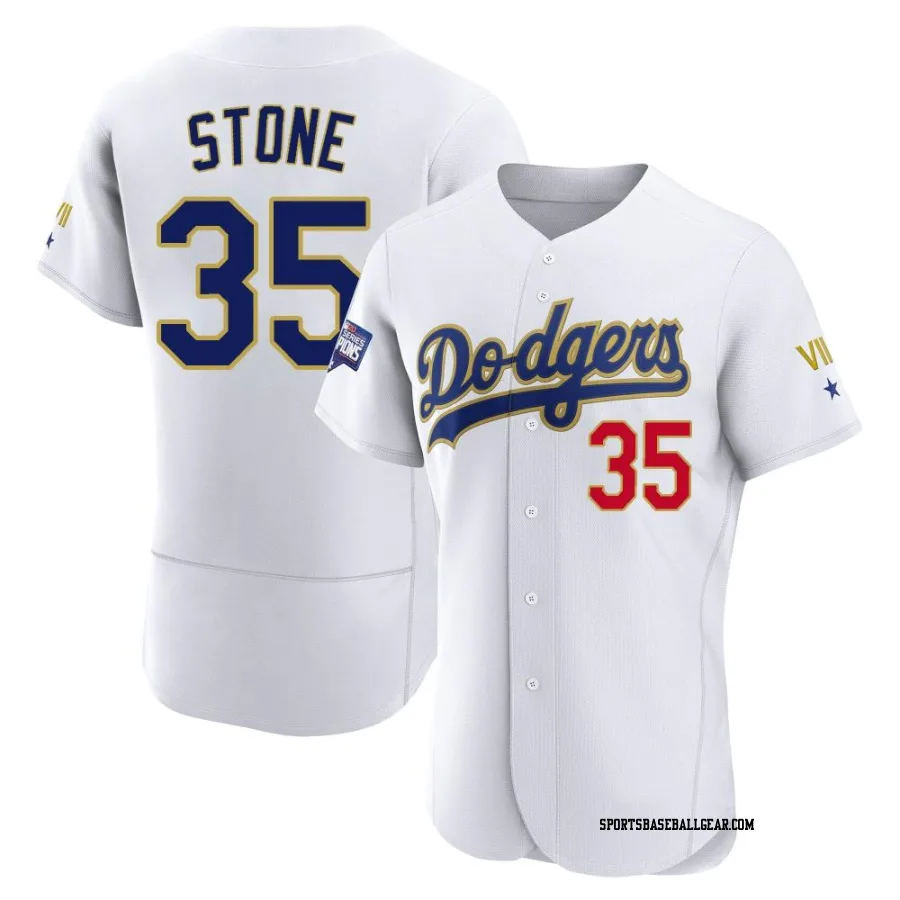 Gavin Stone Men's Los Angeles Dodgers White/Gold Authentic 2021 Gold Program Player Jersey