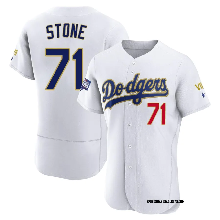 Gavin Stone Men's Los Angeles Dodgers White/Gold Authentic 2021 Gold Program Player Jersey