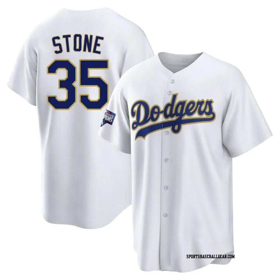 Gavin Stone Youth Los Angeles Dodgers White/Gold Replica 2021 Gold Program Player Jersey