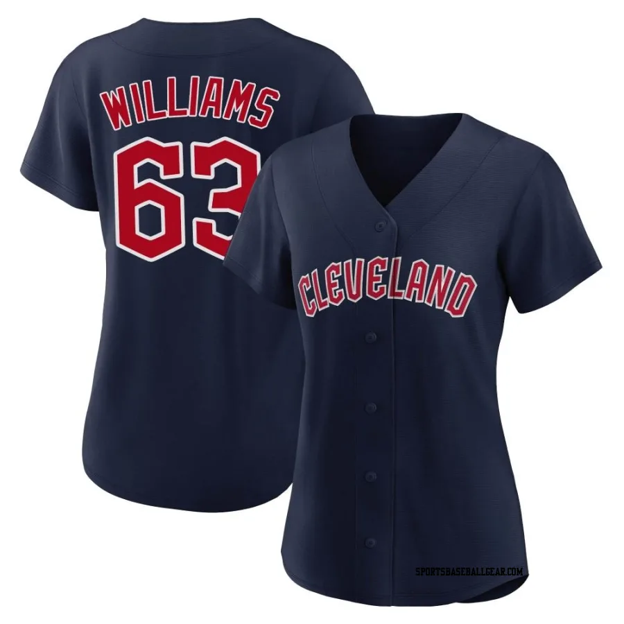 Gavin Williams Women's Cleveland Guardians Navy Replica Alternate Jersey