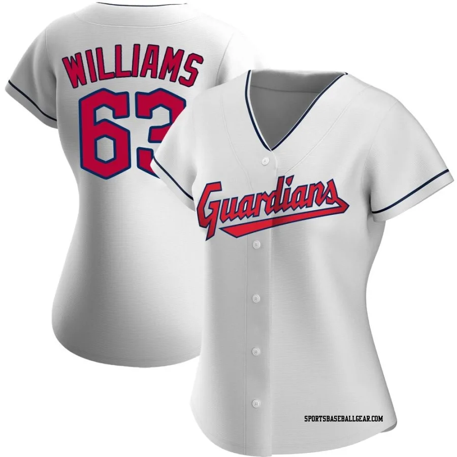 Gavin Williams Women's Cleveland Guardians White Authentic Home Jersey