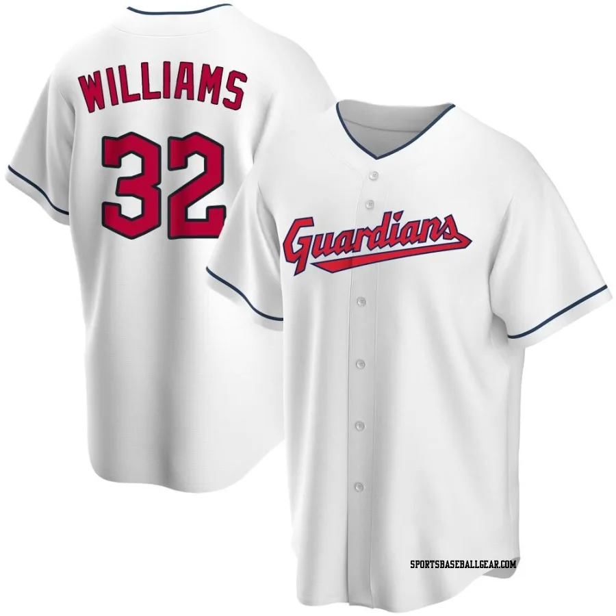 Gavin Williams Youth Cleveland Guardians White Replica Home Jersey