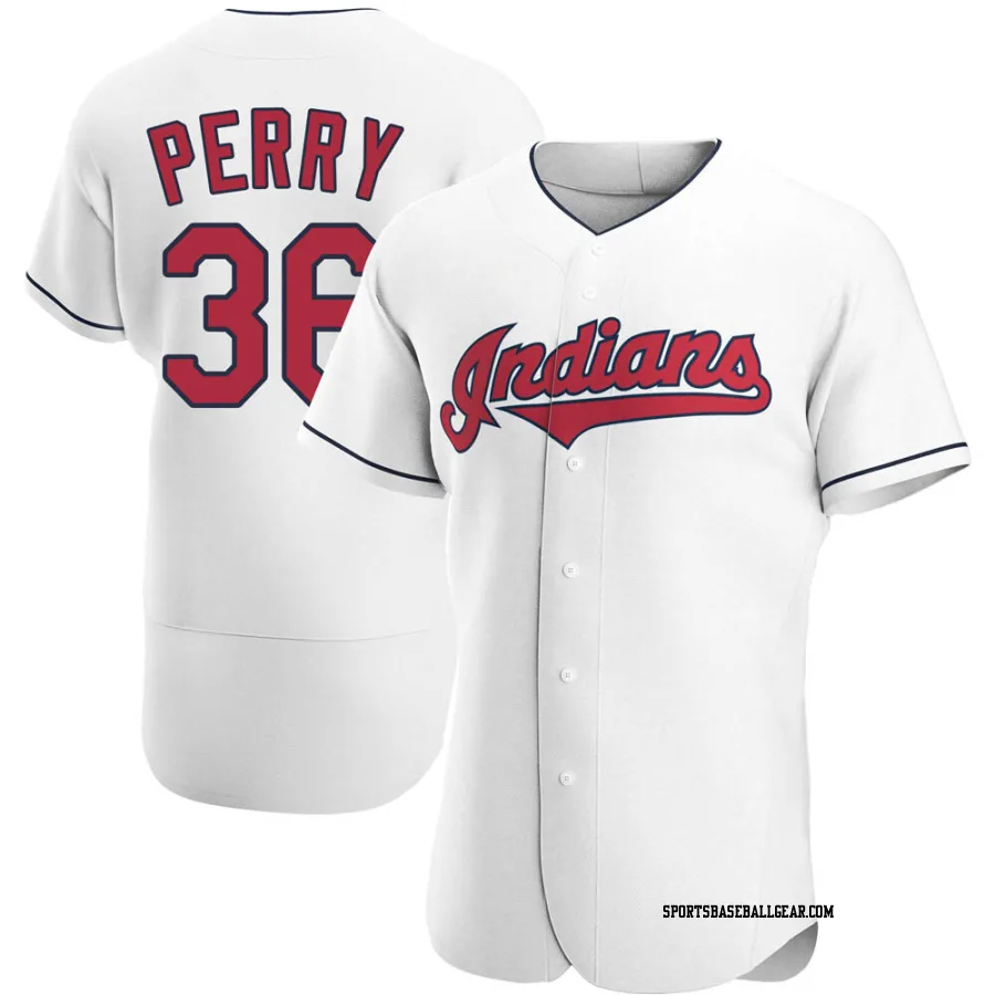 Gaylord Perry Men's Cleveland Guardians White Authentic Home Jersey